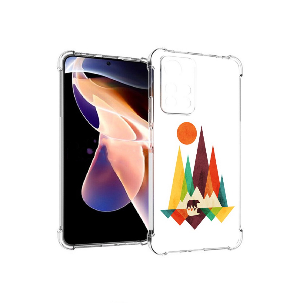 

Чехол MyPads Tocco для Xiaomi Redmi Note 11 Pro нарисованные горы с медведем, Прозрачный, Tocco