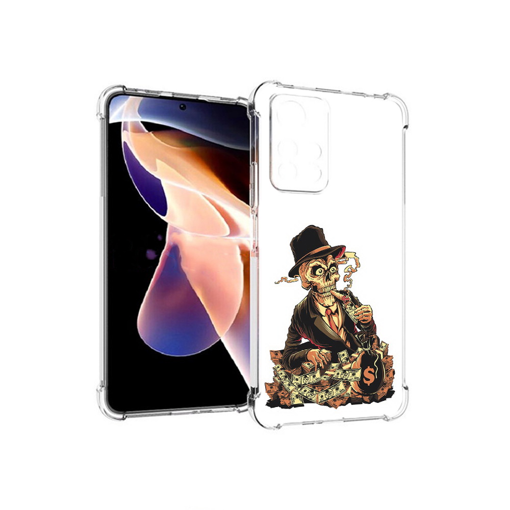 

Чехол MyPads Tocco для Xiaomi Redmi Note 11 Pro нарисованный череп с сигаретой, Прозрачный, Tocco