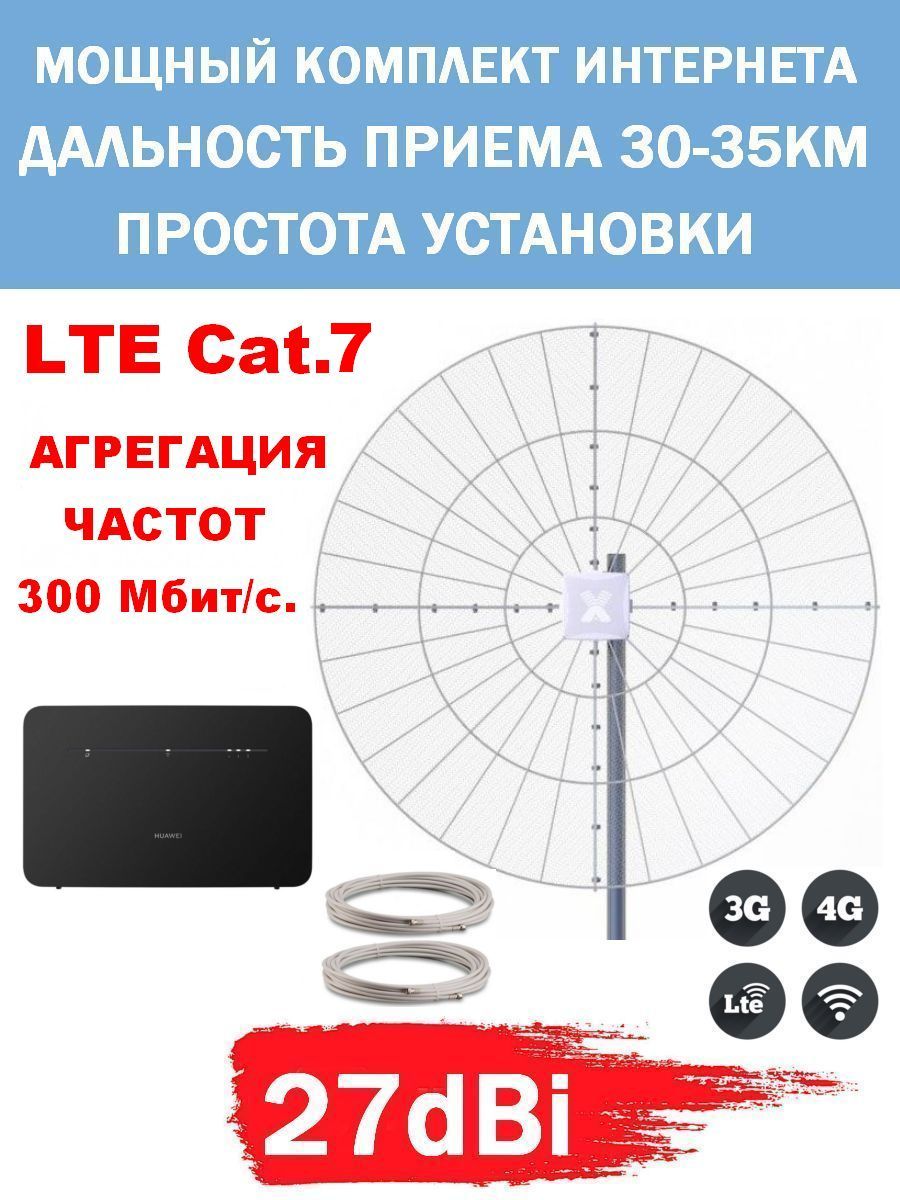 Комплект Беспроводного Интернета Cat.7 4G+ 27dBi