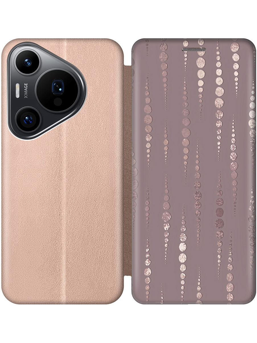 

Чехол-книжка на Huawei Pura 70 Pro / 70 Pro+ с принтом "Монеты в розовых песках" золотой, Золотистый;белый;розовый, 782625231