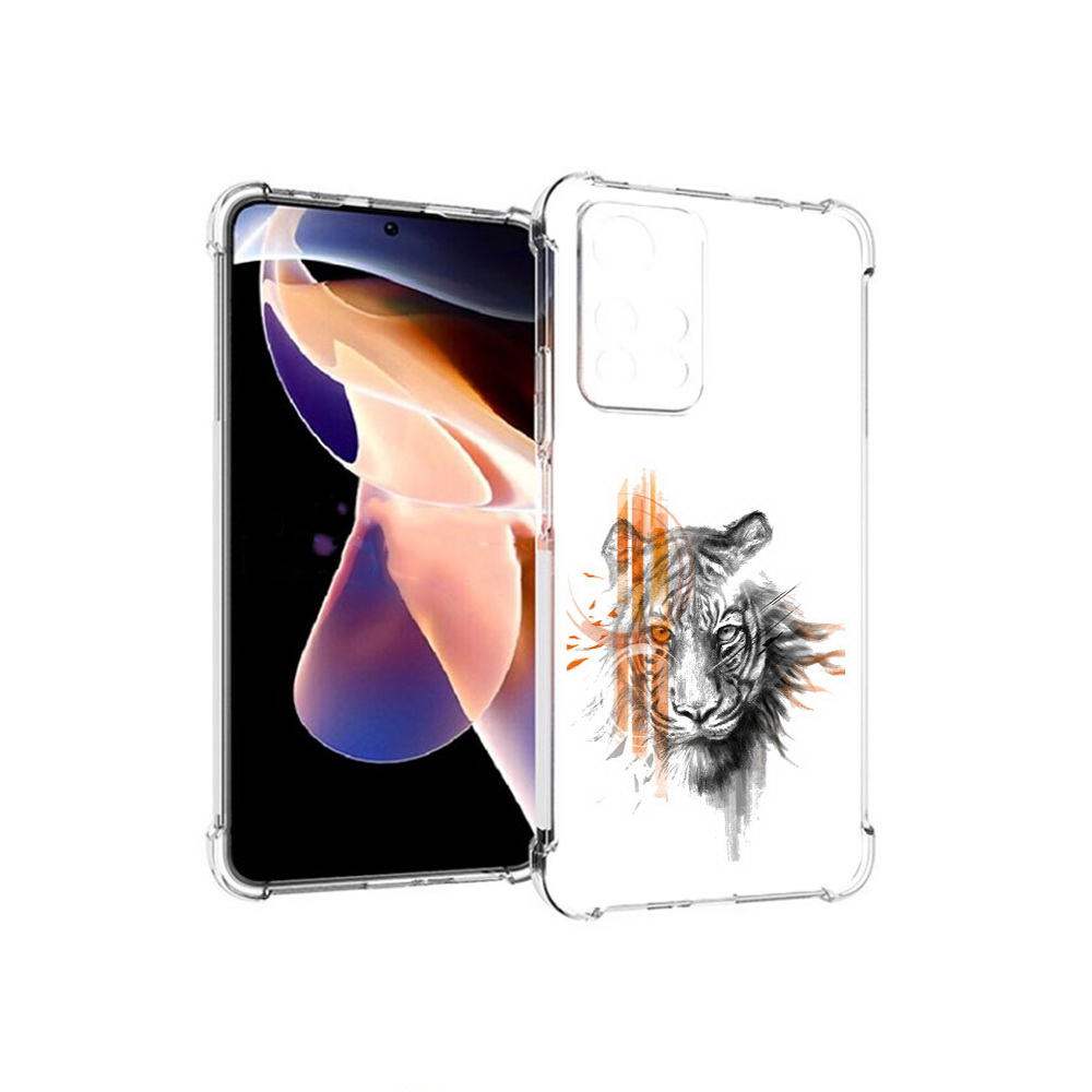 

Чехол MyPads Tocco для Xiaomi Redmi Note 11 Pro огненный тигр (PT224811.282.526), Прозрачный, Tocco