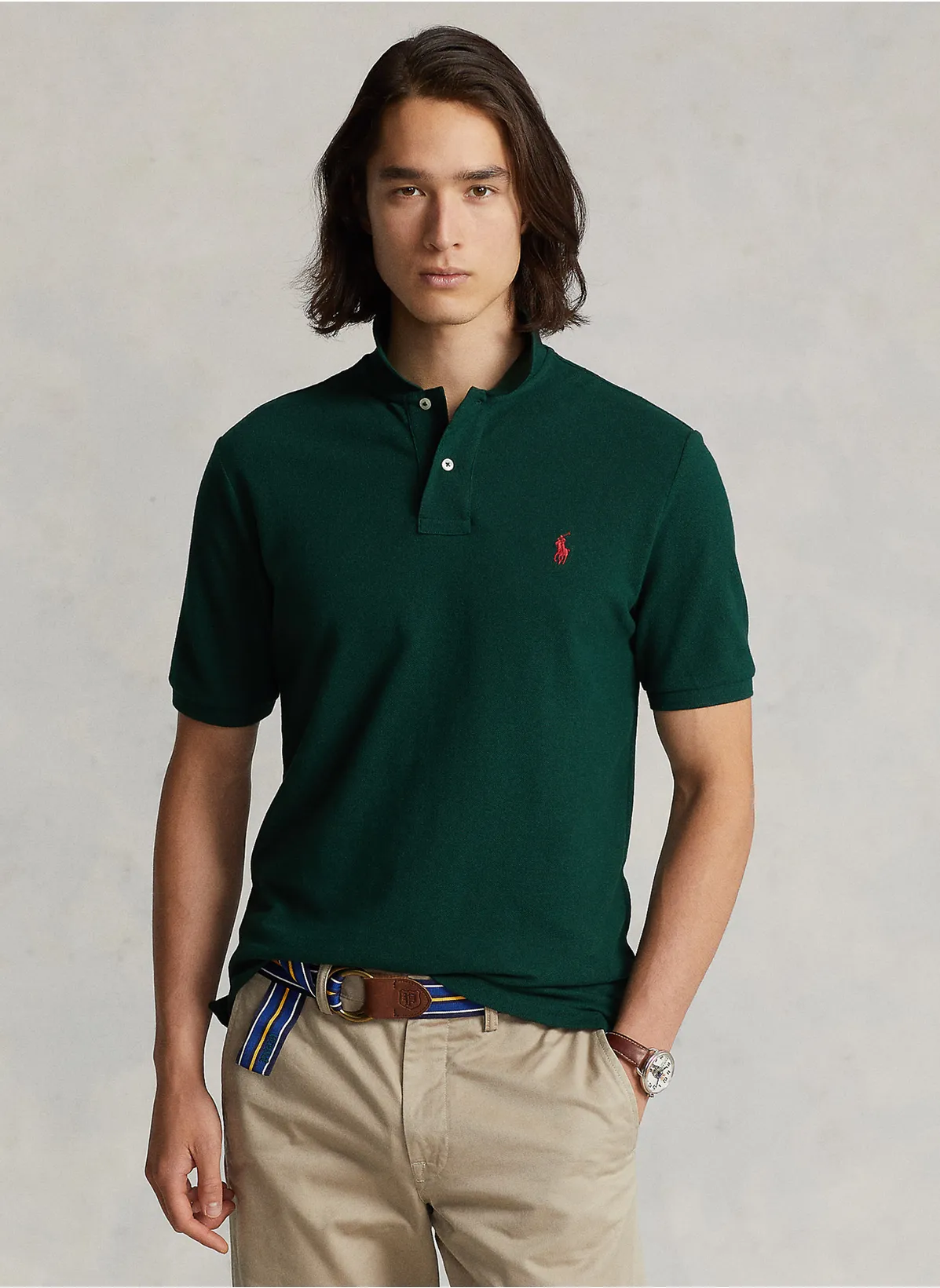 

Поло Polo Ralph Lauren для мужчин, зелёное-015, размер M, 710782592, Зеленый, 710782592