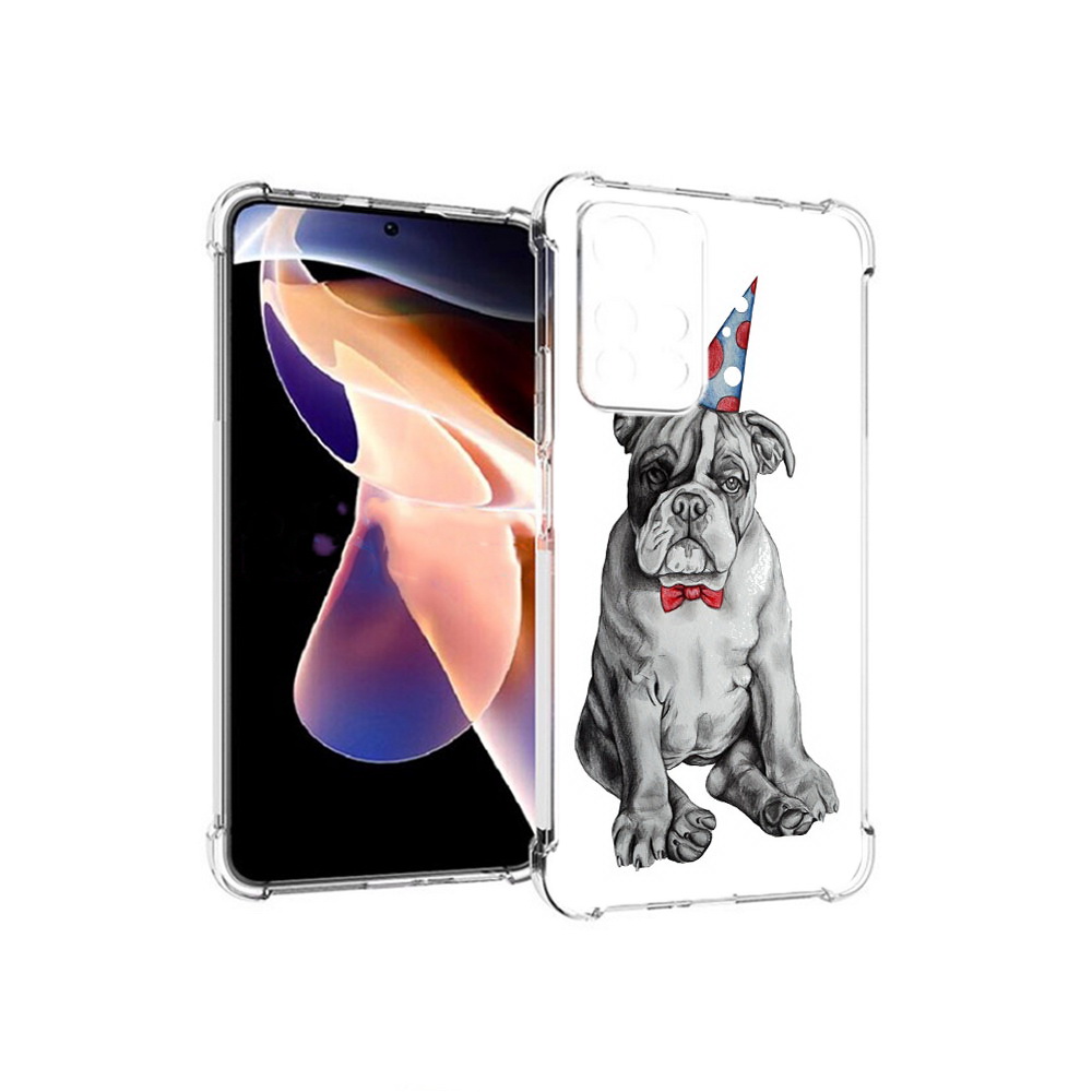 

Чехол MyPads Tocco для Xiaomi Redmi Note 11 Pro праздничный щенок (PT224811.282.554), Прозрачный, Tocco