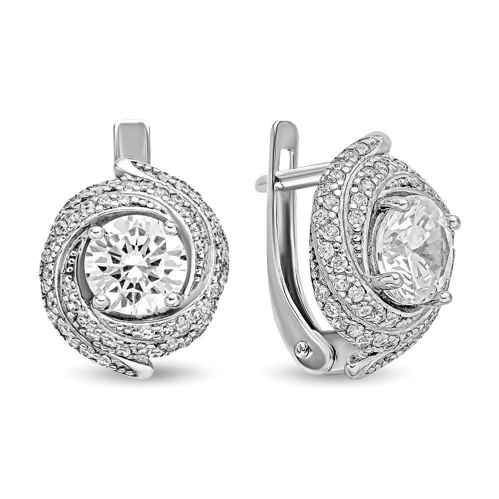 

Серьги из серебра 585Gold 702011196, фианит, 702011196