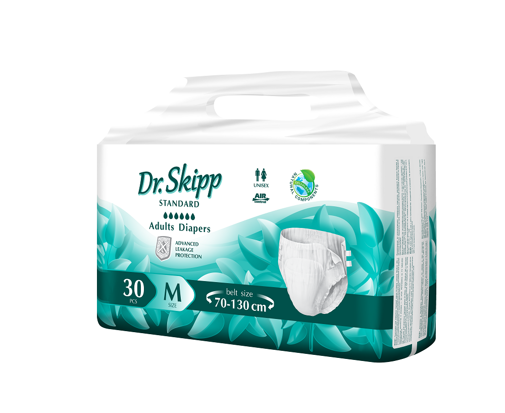 фото Подгузники для взрослых dr.skipp standard m2 (70-130) 30 шт.