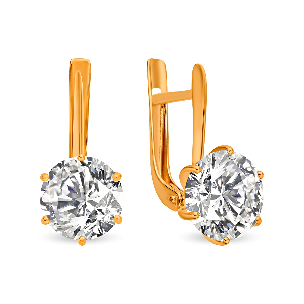 

Серьги из серебра 585Gold 702011144, фианит, 702011144