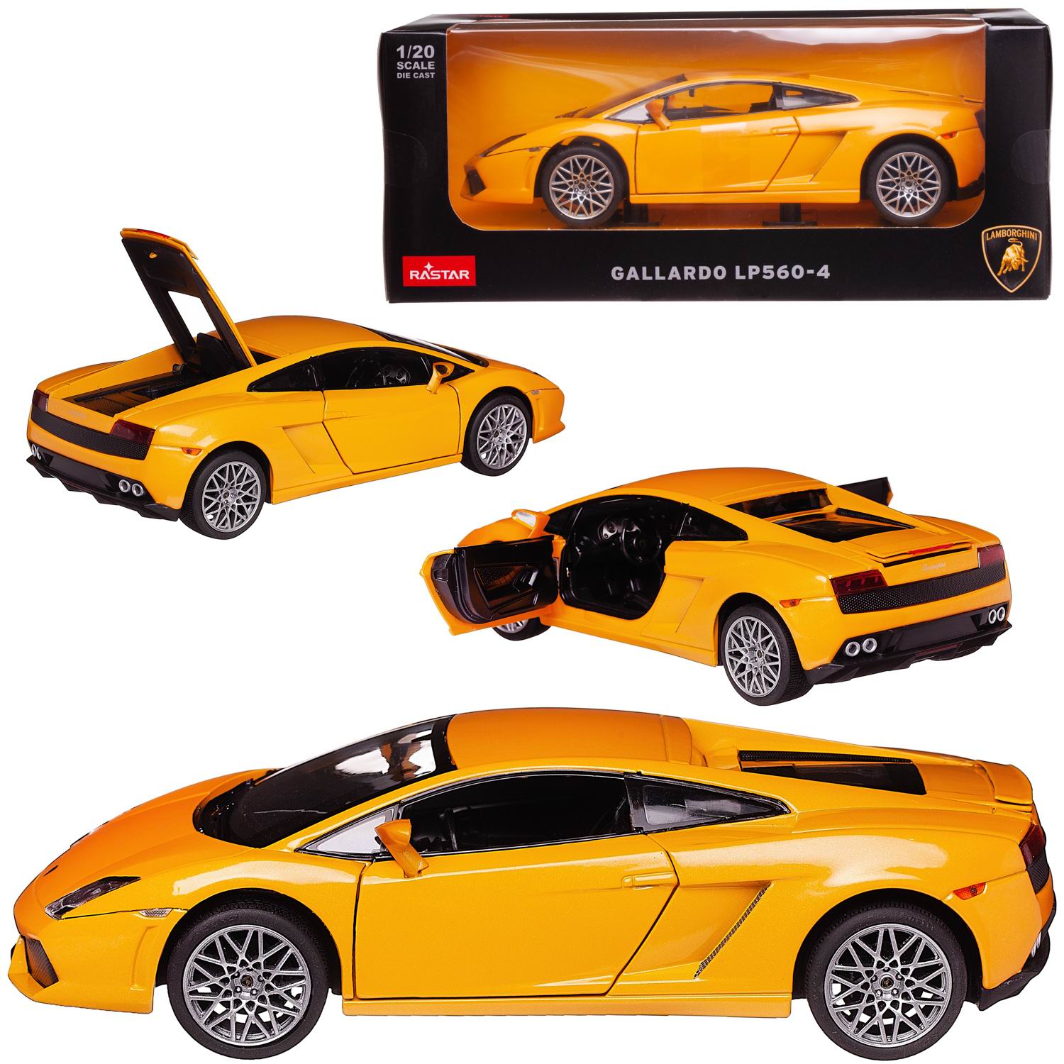 Машина металлическая 1:20 scale Lamborghini Gallardo LP560-4, цвет желтый краска спиртовая jim scale желтый 10 мл 07 070