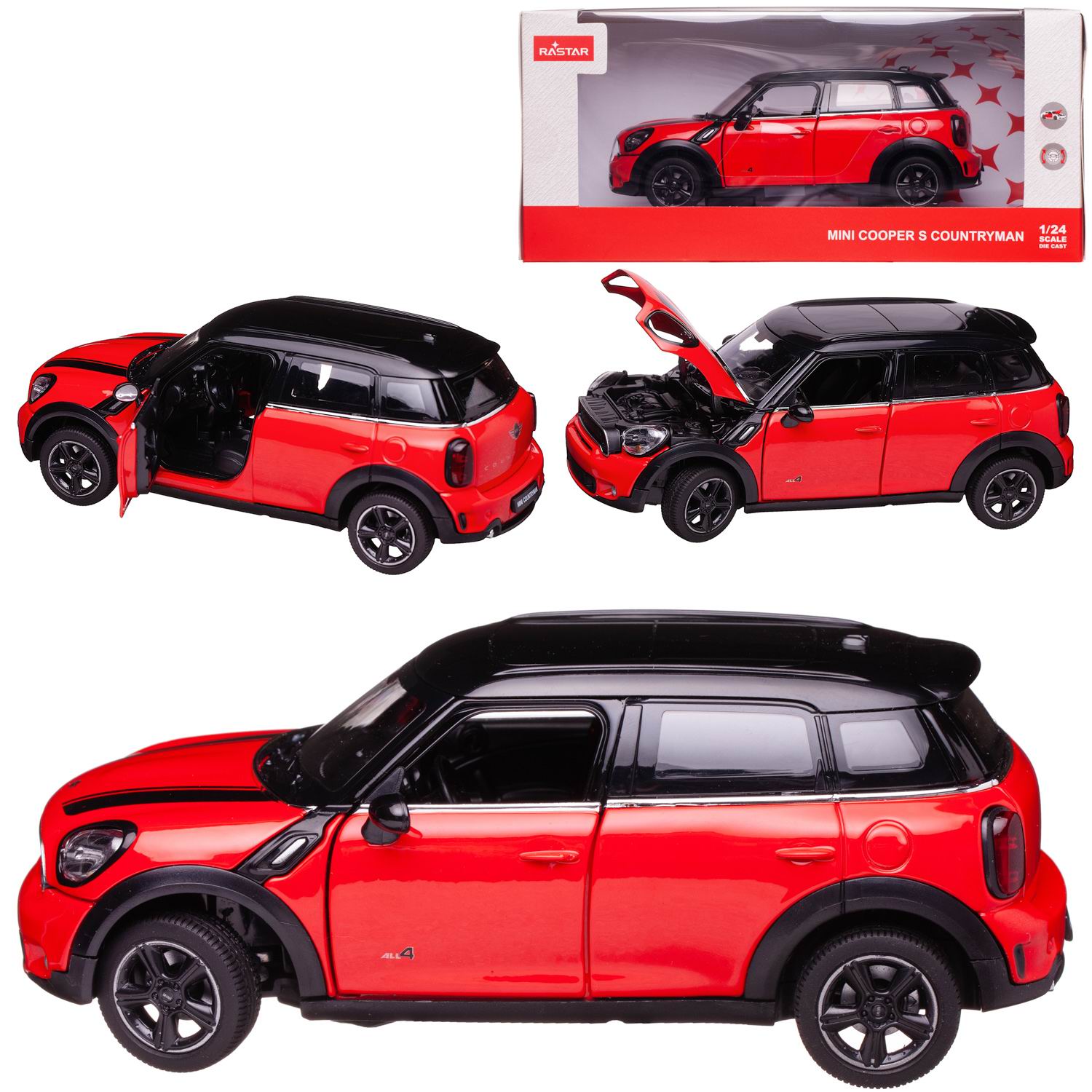 Машина металлическая 1:24 MINI Cooper S Countryman(R60) , цвет красный