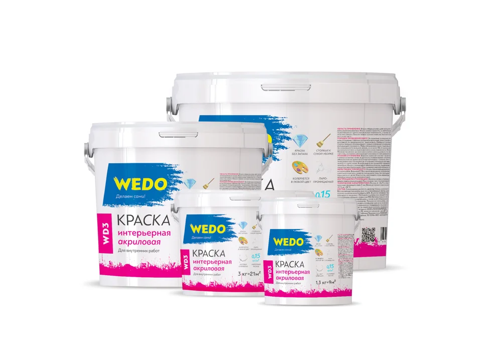 

Краска ВД интерьерная супербелая WEDO WD3 25кг