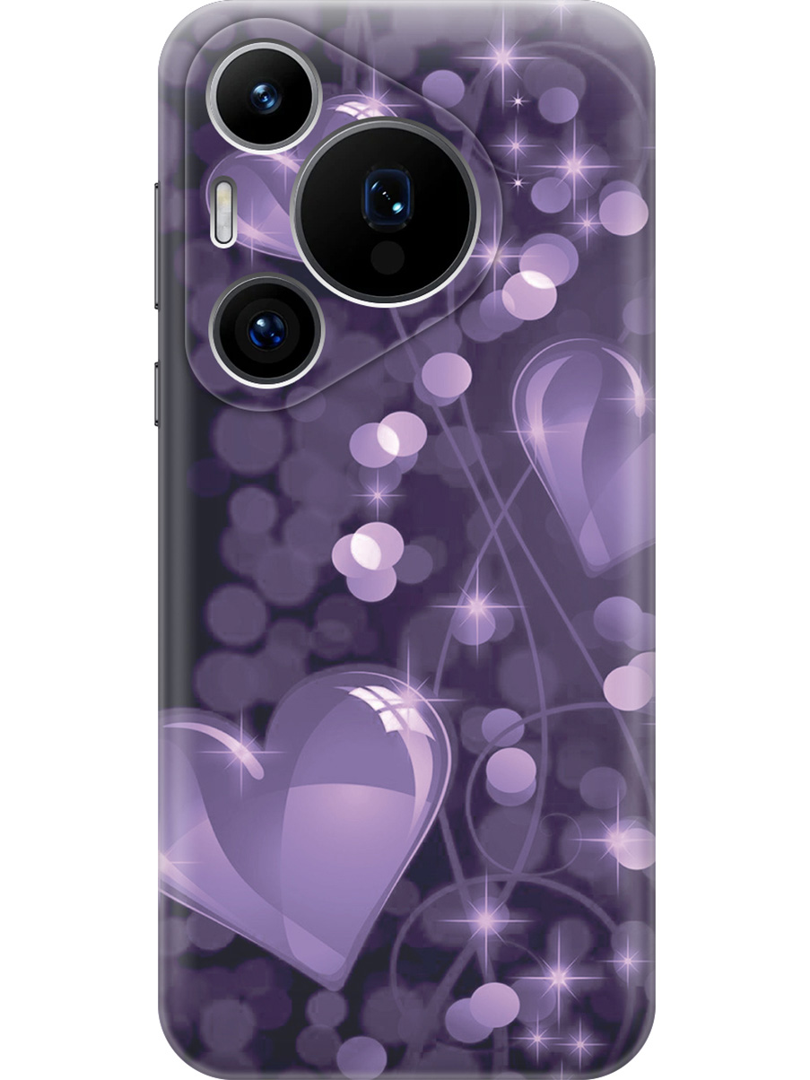 

Силиконовый чехол на Huawei Pura 70 Pro / 70 Pro+ с принтом "Любовь в фиолетовом цвете", Прозрачный;фиолетовый;черный, 782625291