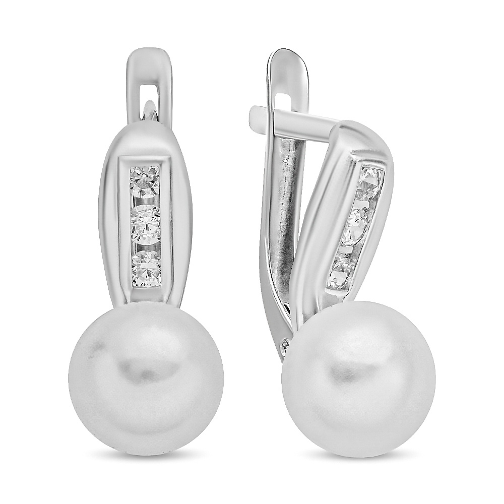 

Серьги из серебра 585Gold 702011209, жемчуг культивированный/фианит, 702011209