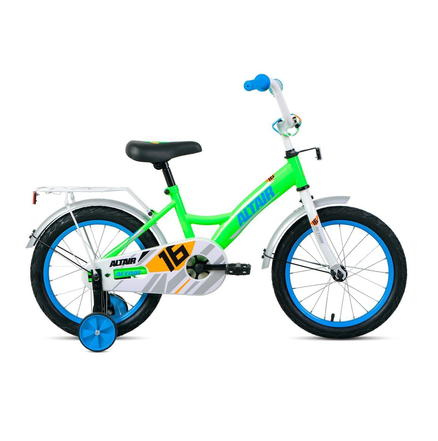 

Велосипед Altair Kids 1 ск 2022 г 16" Ярко-зеленый Синий IBK22AL16104