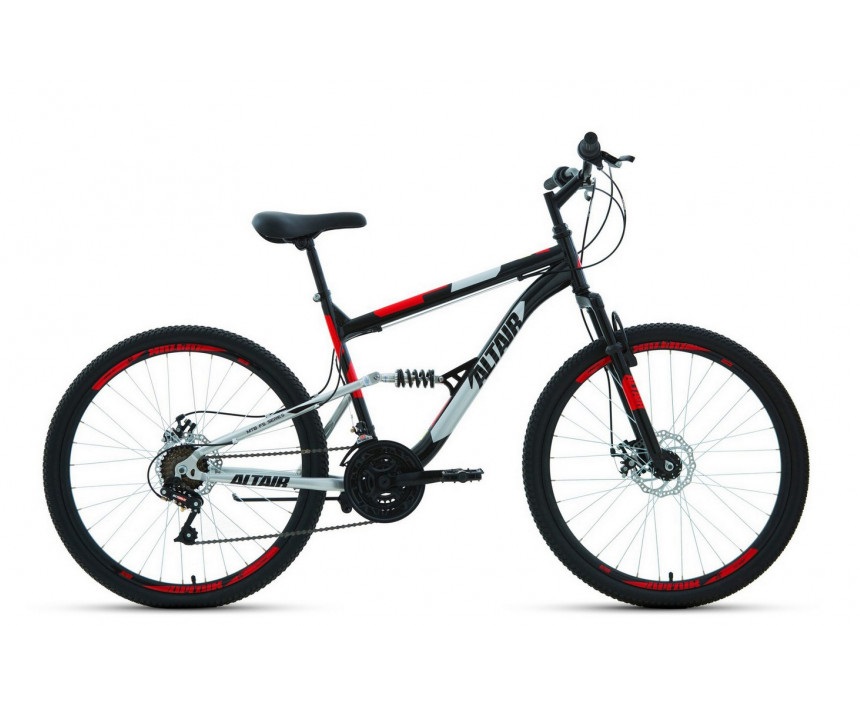 фото Велосипед 26" altair mtb fs 26 2.0 d 18 ск черный красный 2022 г 16" rbk22al26067