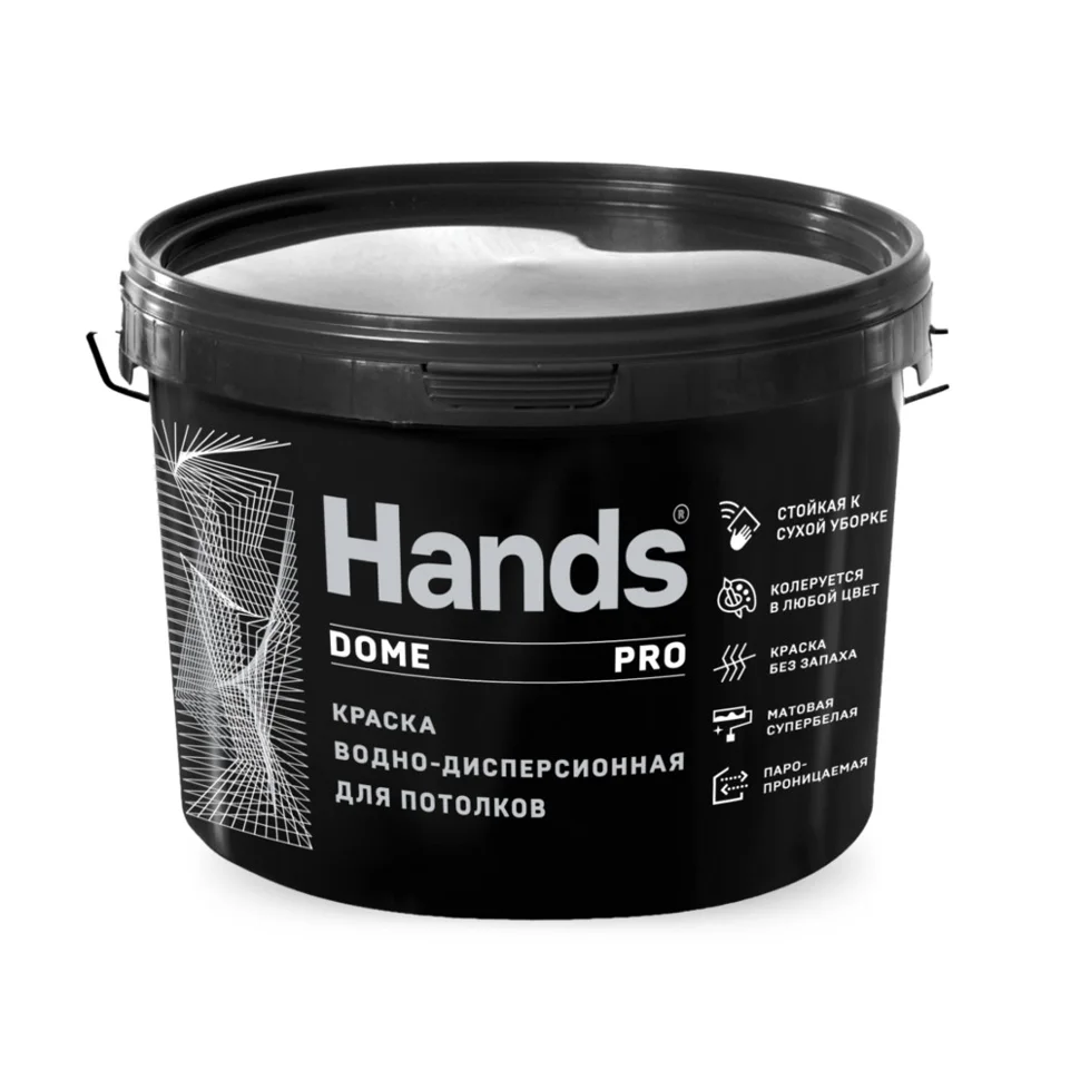 фото Краска вд для потолков hands dome pro 1,3кг