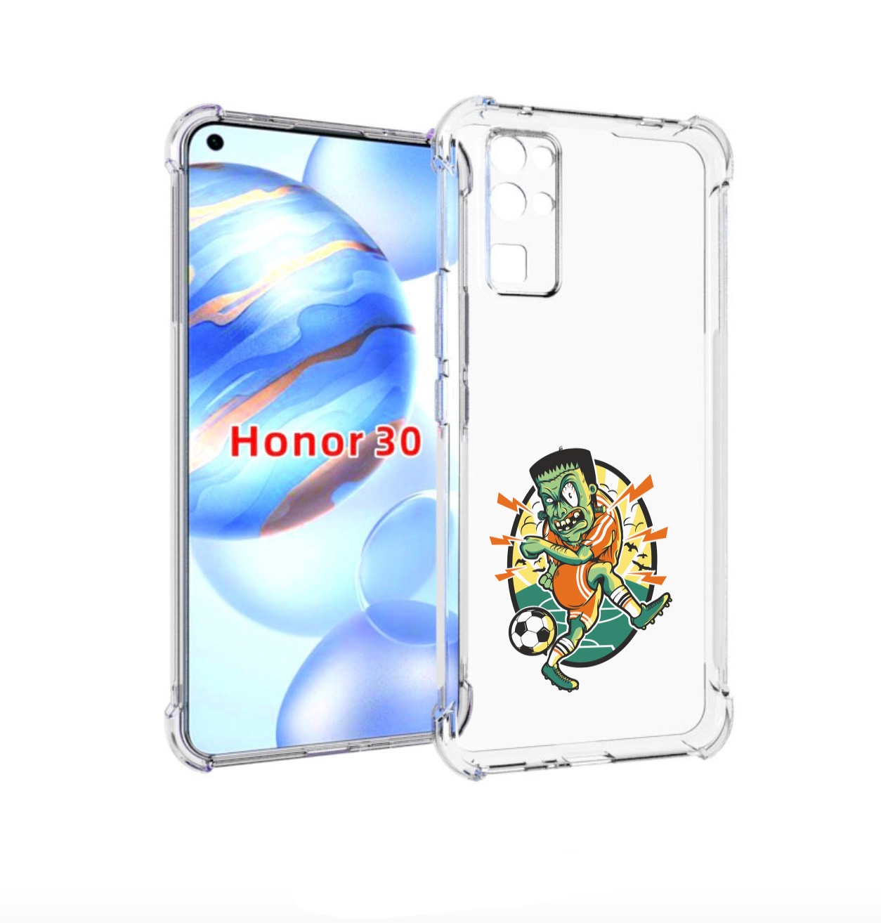 

Чехол бампер MyPads зомби футболист для Honor 30 (BMH-AN10) прот, Прозрачный, Tocco