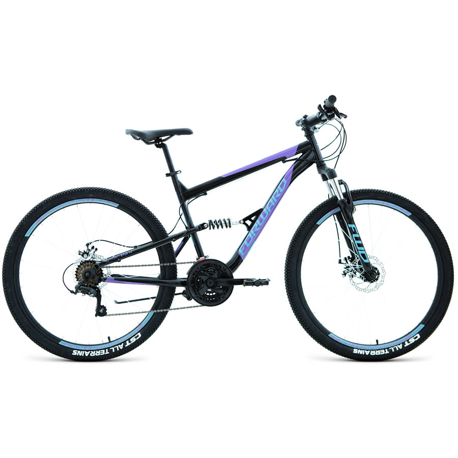 фото Велосипед 27,5" forward raptor 27,5 2.0 disc черный фиолетовый 20-21 г 16" rbkw1f17e015