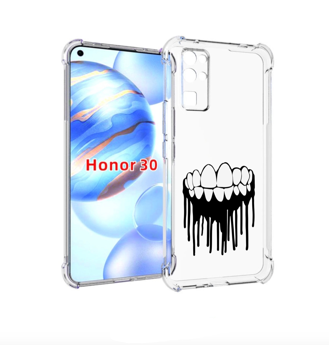 

Чехол бампер MyPads зубы для Honor 30 (BMH-AN10) противоударный, Прозрачный, Tocco