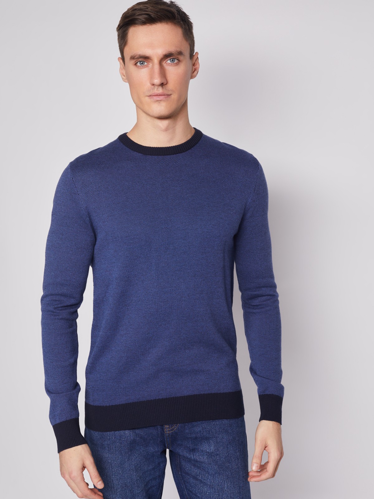 

Джемпер мужской Zolla 012126101043 синий 3XL, 012126101043