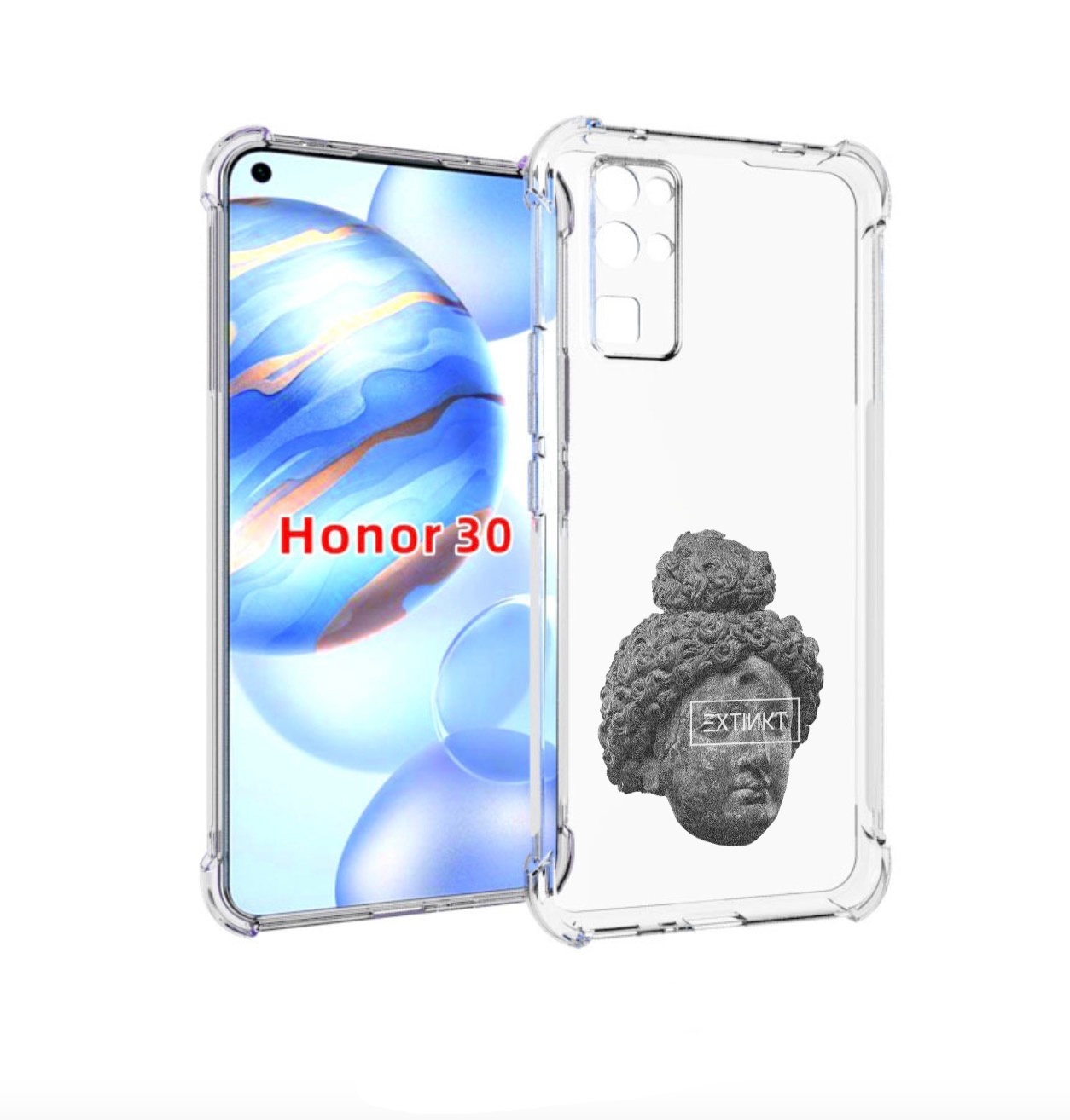 

Чехол бампер MyPads каменное лицо девушки для Honor 30 (BMH-AN10, Прозрачный, Tocco