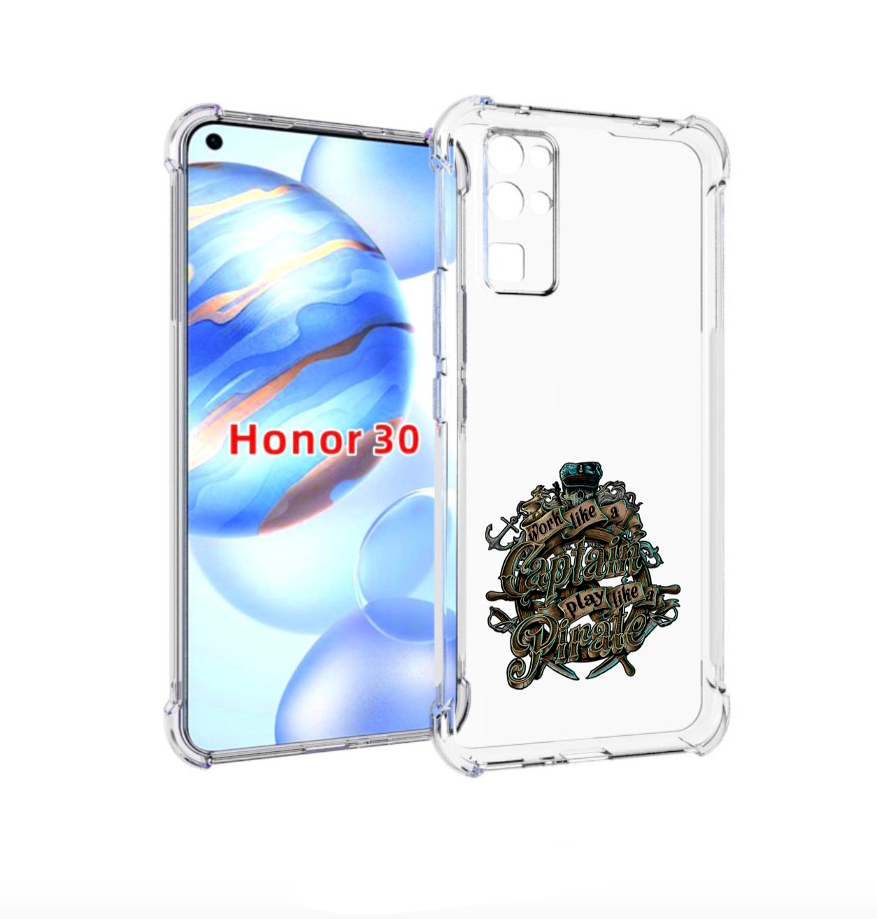 

Чехол бампер MyPads капитан пиратов для Honor 30 (BMH-AN10) прот, Прозрачный, Tocco
