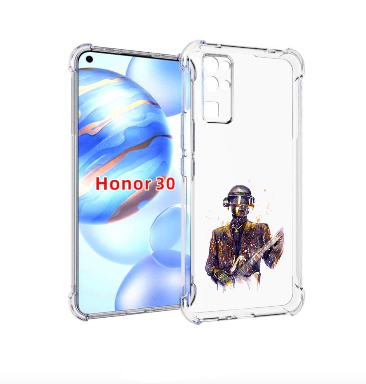 

Чехол бампер MyPads космо-гитарист для Honor 30 (BMH-AN10) проти, Прозрачный, Tocco