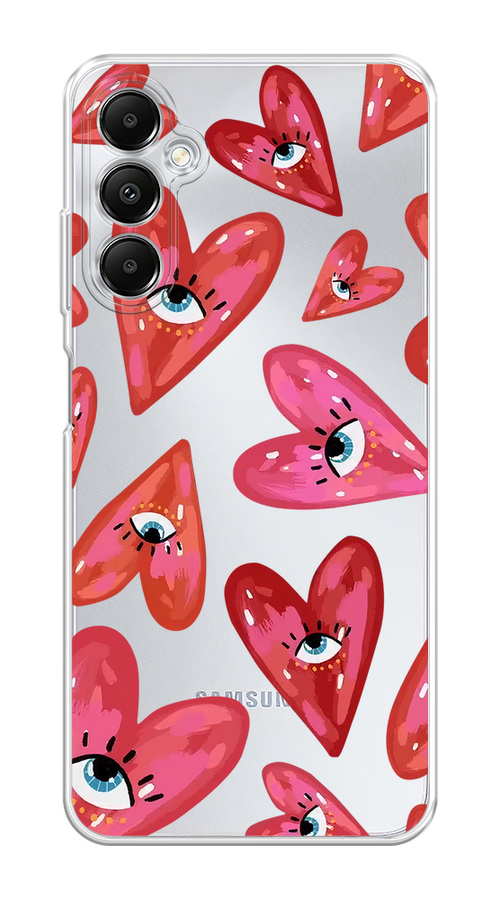 

Чехол на Samsung Galaxy A05s "Сердечки с глазами", Коричневый;красный;розовый, 2108850-1
