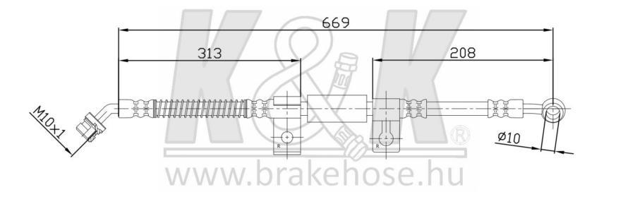 

K&K FT0831 Шланг тормозной передн прав KIA: Sorento (JC) 2.5 CRDi 12.06-