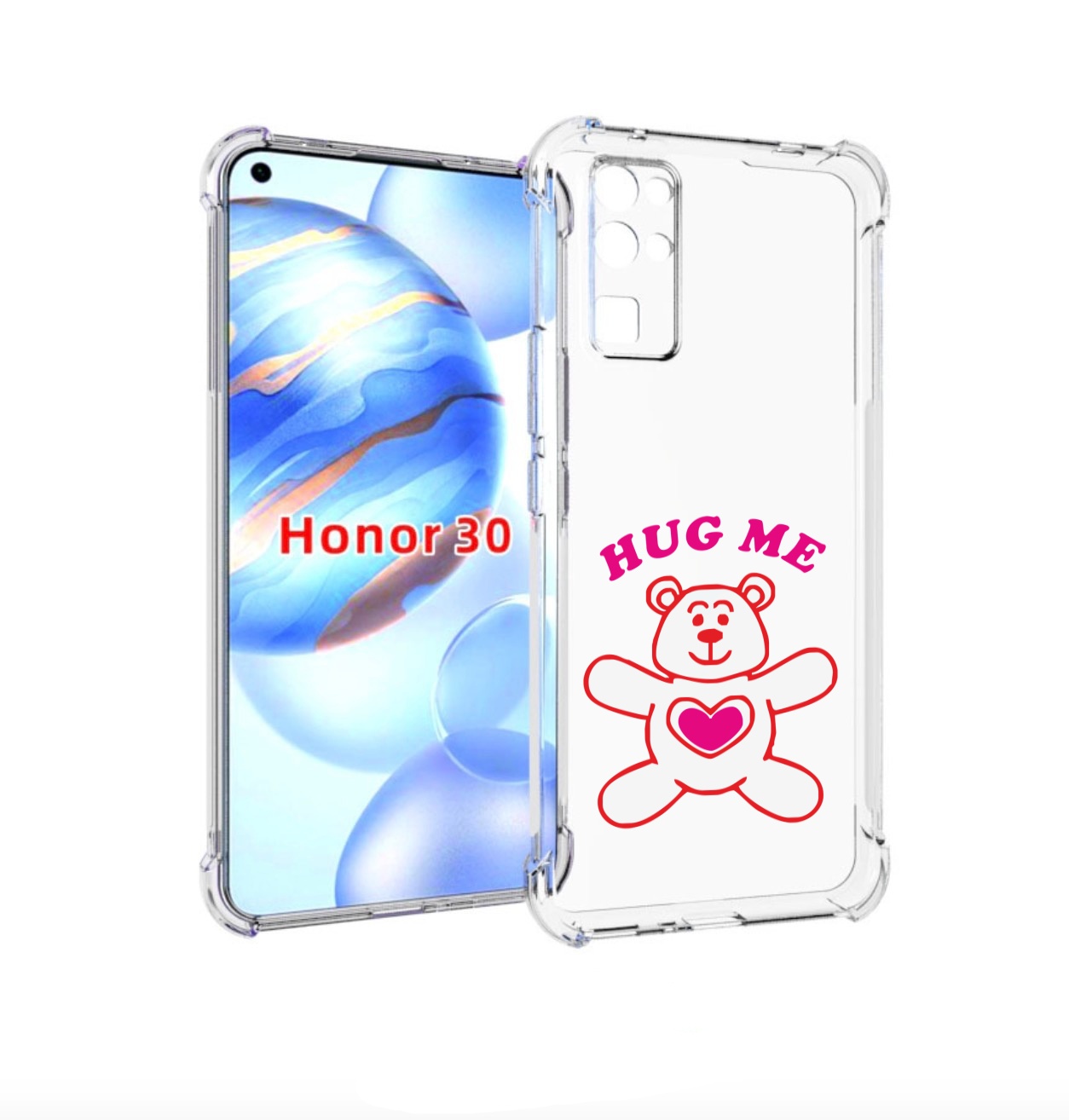 

Чехол бампер MyPads 14 февраля обними меня для Honor 30 (BMH-AN1, Прозрачный, Tocco