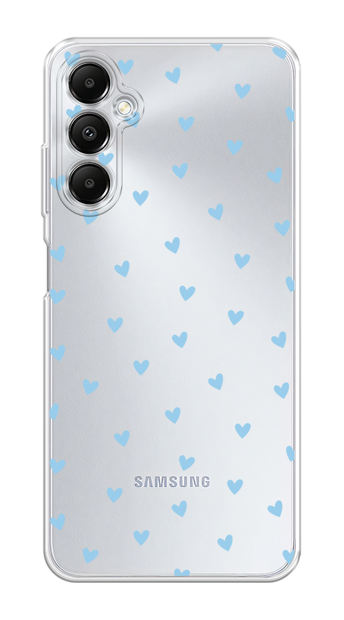 

Чехол на Samsung Galaxy A05s "Голубые сердечки паттерн", Голубой;прозрачный, 2108850-1