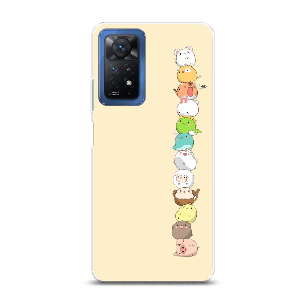 фото Силиконовый чехол "питомцы чиби" на xiaomi redmi note 11 pro awog