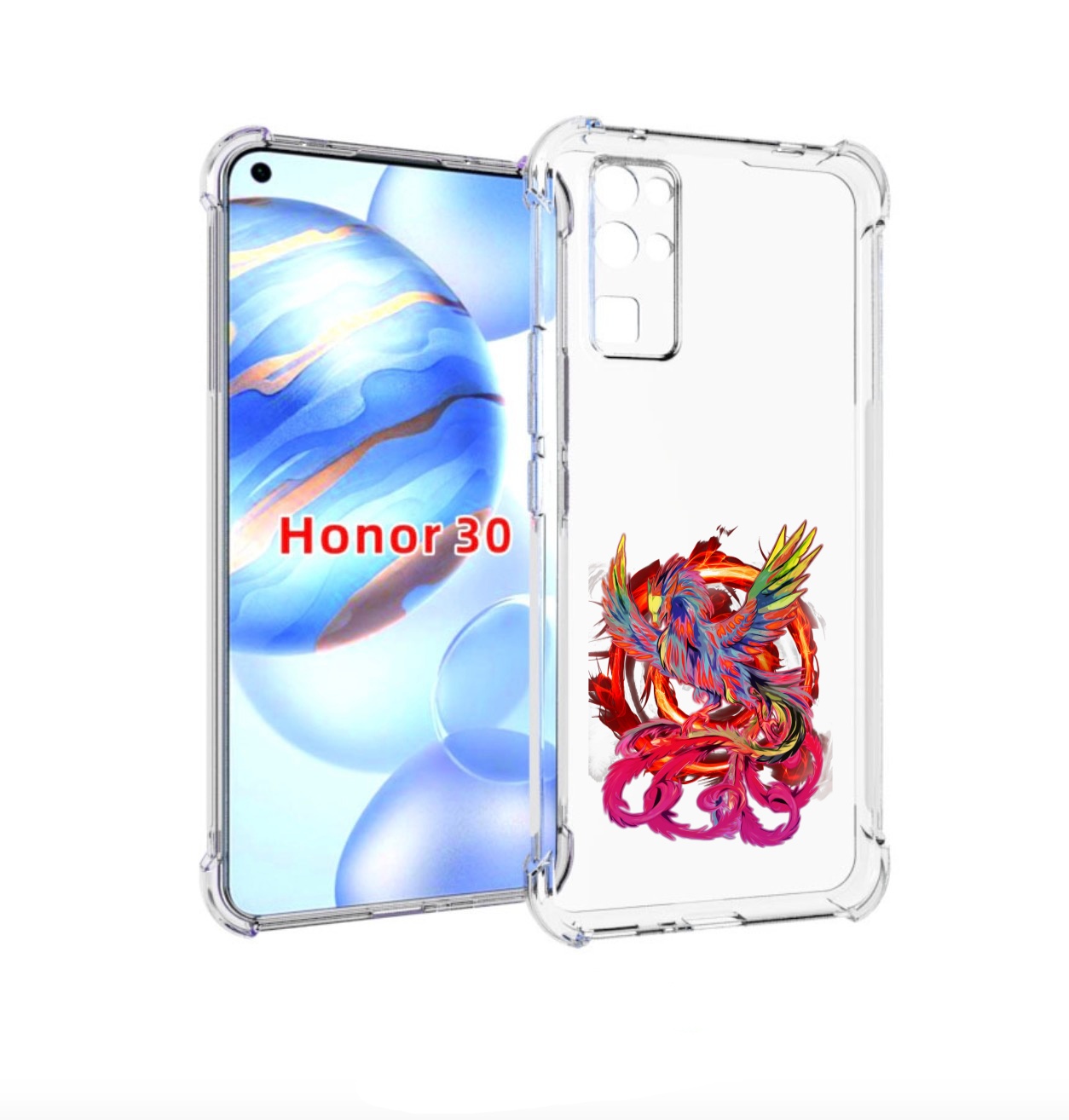 

Чехол бампер MyPads красочный феникс для Honor 30 (BMH-AN10) про, Прозрачный, Tocco