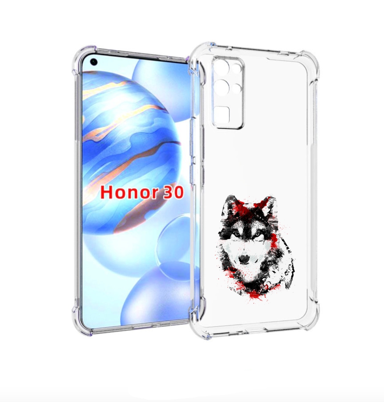

Чехол бампер MyPads кровавый волк для Honor 30 (BMH-AN10) против, Прозрачный, Tocco