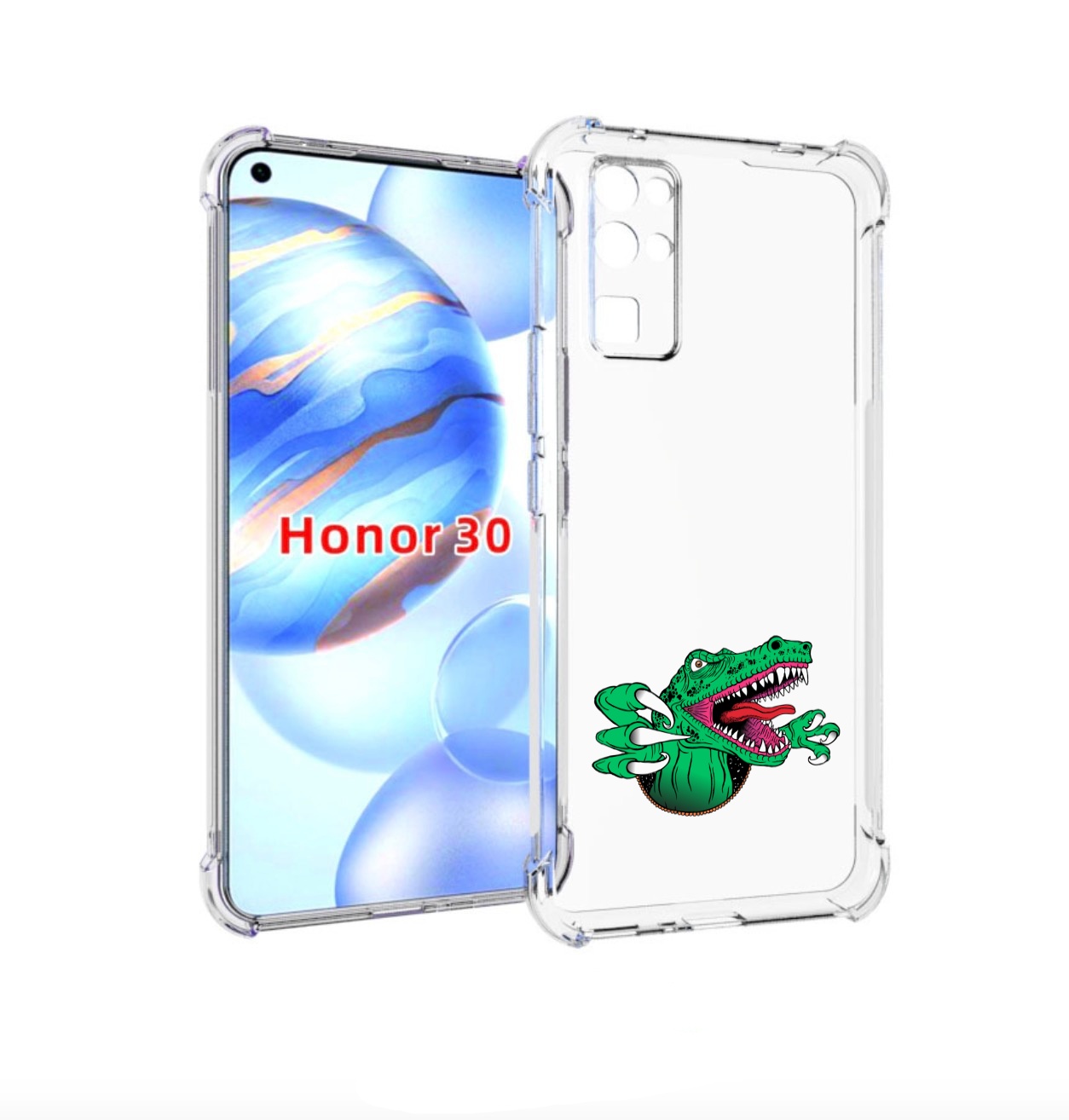 Чехол бампер MyPads крокодил для Honor 30 (BMH-AN10) противоударный