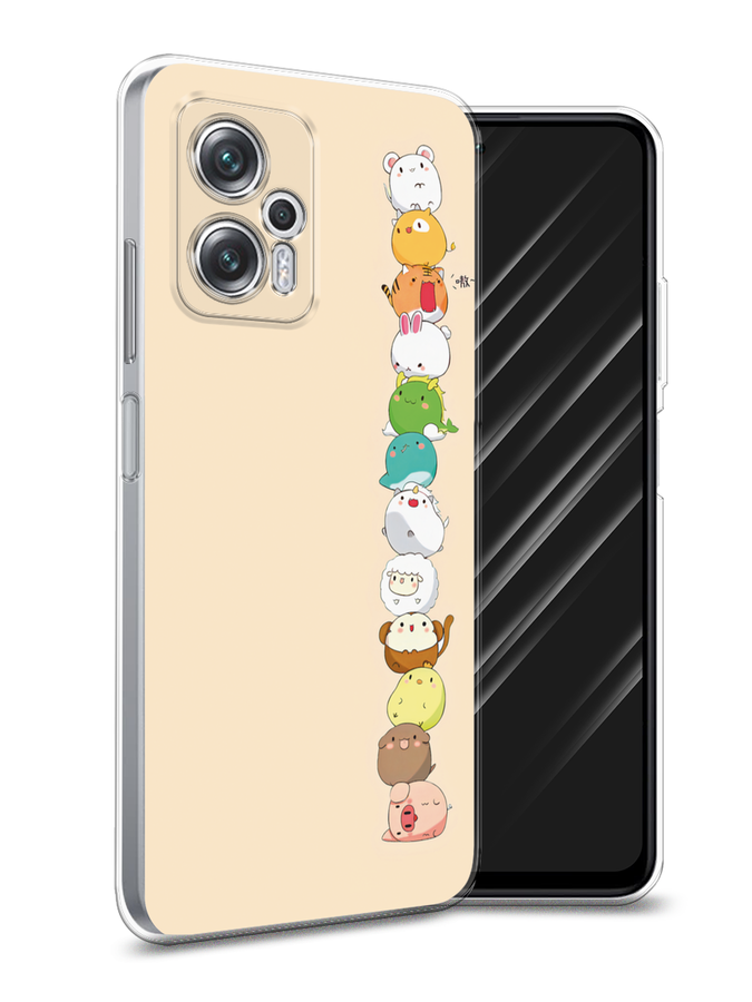 

Чехол Awog на Poco X4 GT/Redmi Note 11T Pro/11T Pro Plus "Питомцы Чиби", Разноцветный, 315550-2