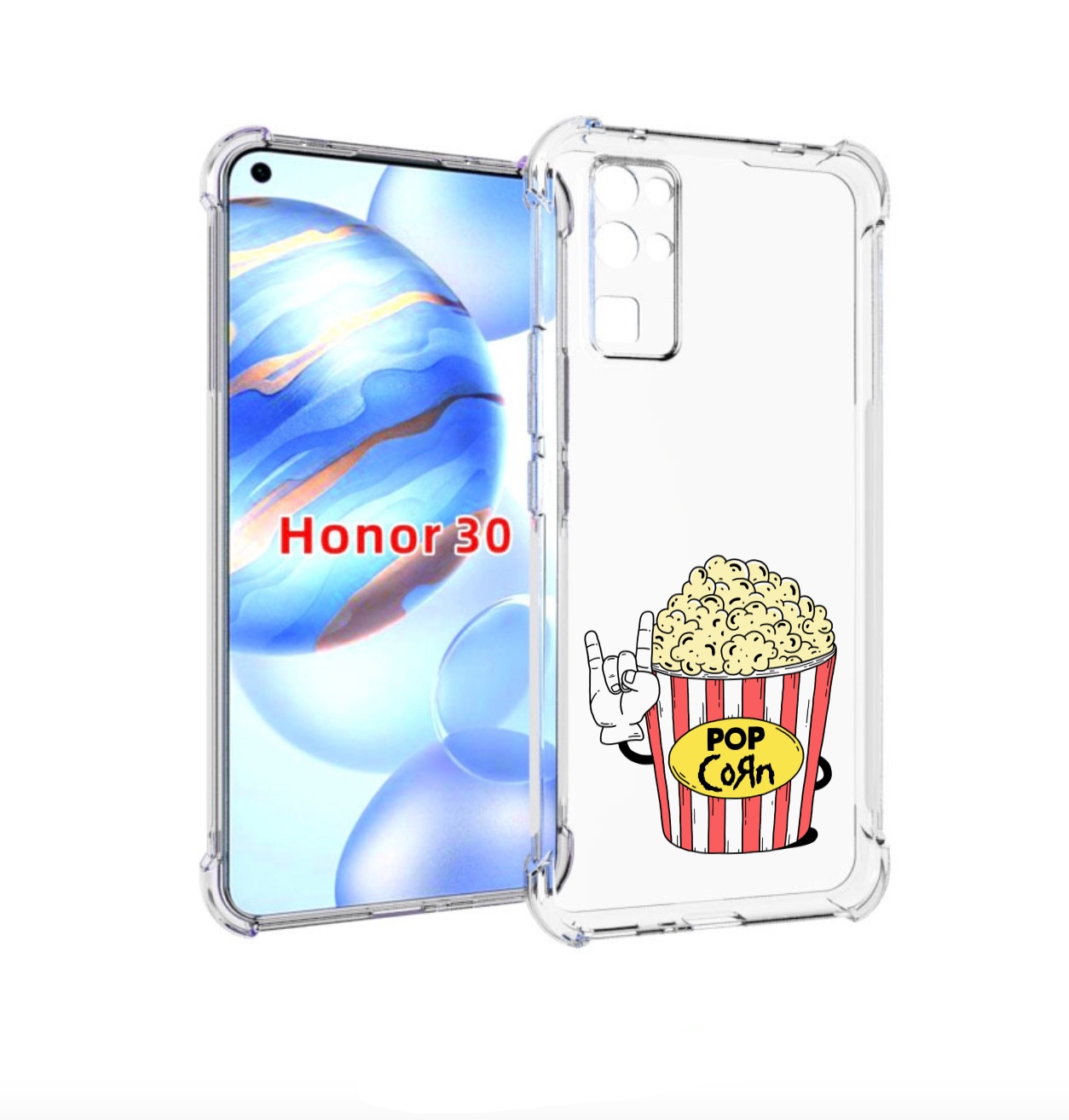 

Чехол бампер MyPads крутой попкорн для Honor 30 (BMH-AN10) проти, Прозрачный, Tocco