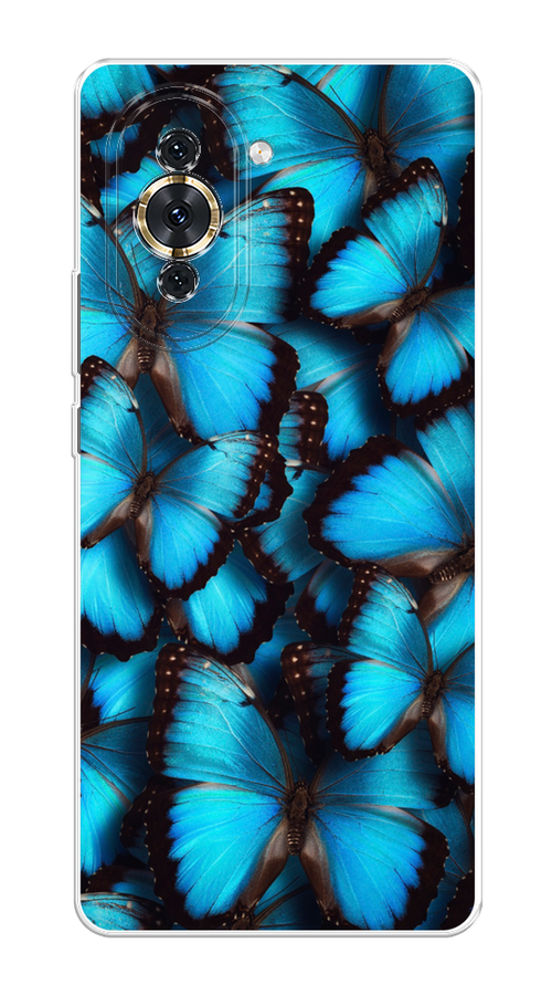 

Чехол на Huawei Nova 10 "Тропическая бабочка 2", Голубой;черный, 6108950-1