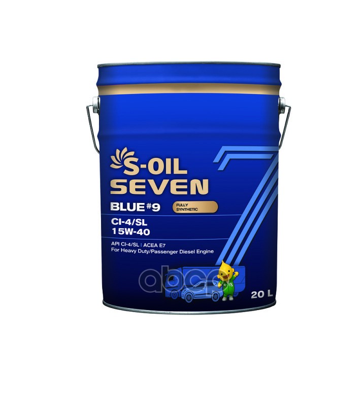 Моторное масло S-OIL синтетическое 7 Blue#9 Ci-4/Sl 15w40 20л