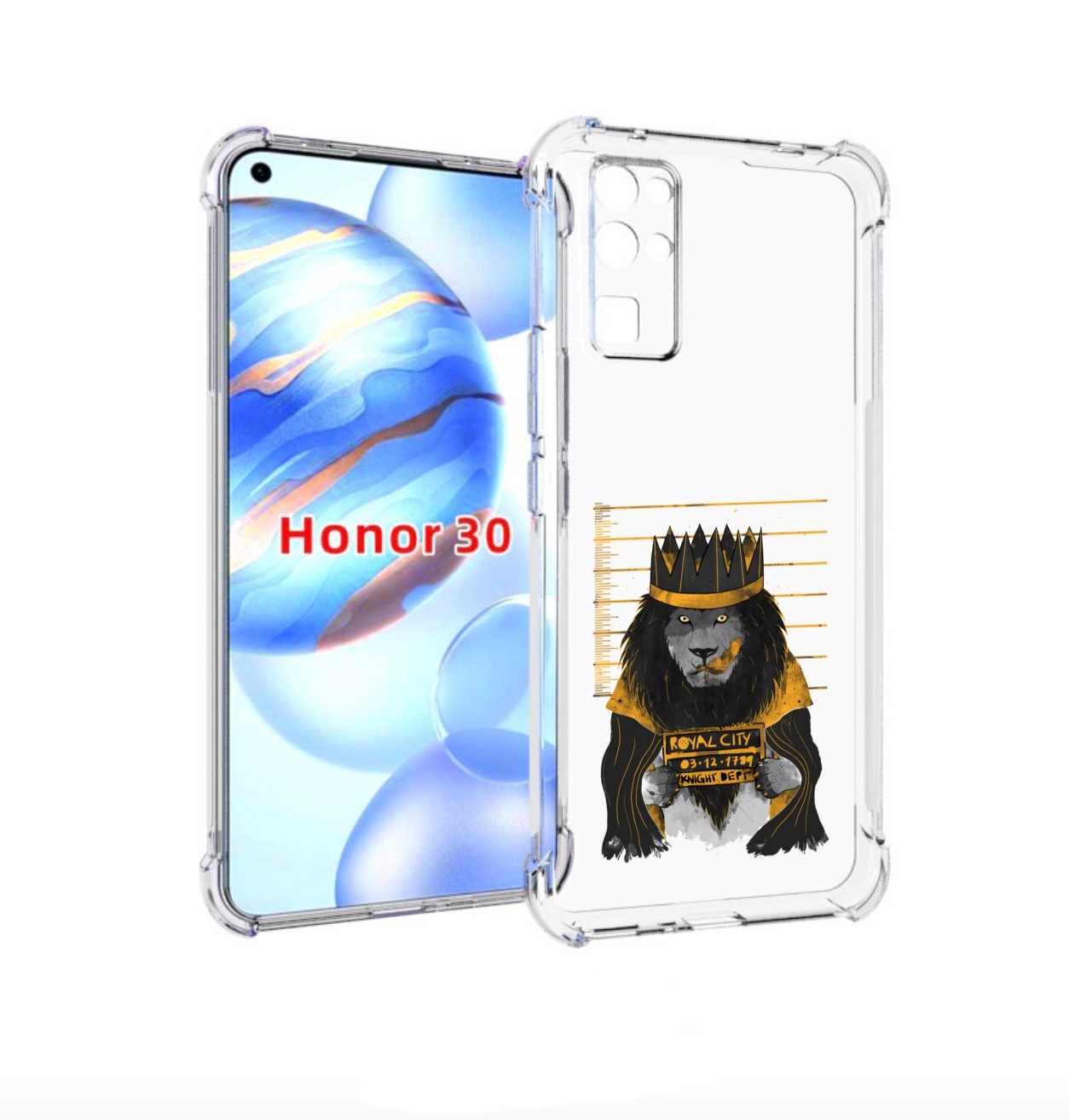 

Чехол бампер MyPads лев в законе для Honor 30 (BMH-AN10) противо, Прозрачный, Tocco