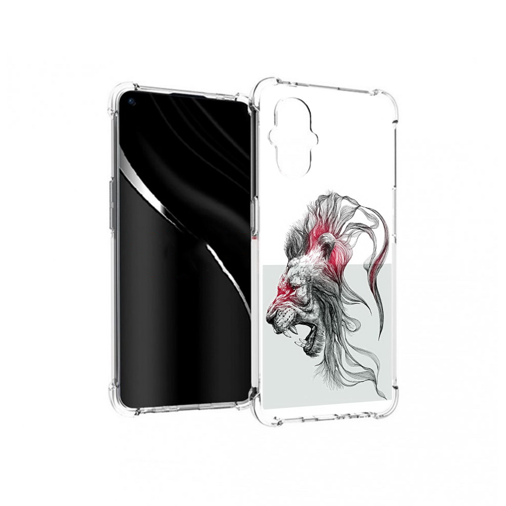 

Чехол MyPads Tocco для OnePlus Nord N20 5G разъяренный лев (PT227047.135.576), Прозрачный, Tocco