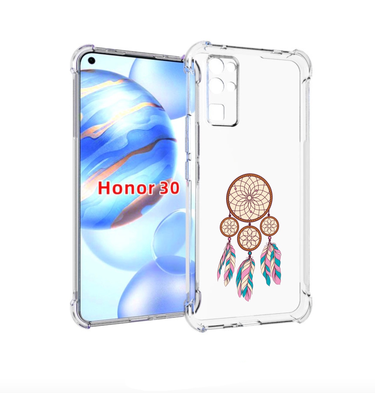 

Чехол бампер MyPads ловец снов бежевый для Honor 30 (BMH-AN10) п, Прозрачный, Tocco