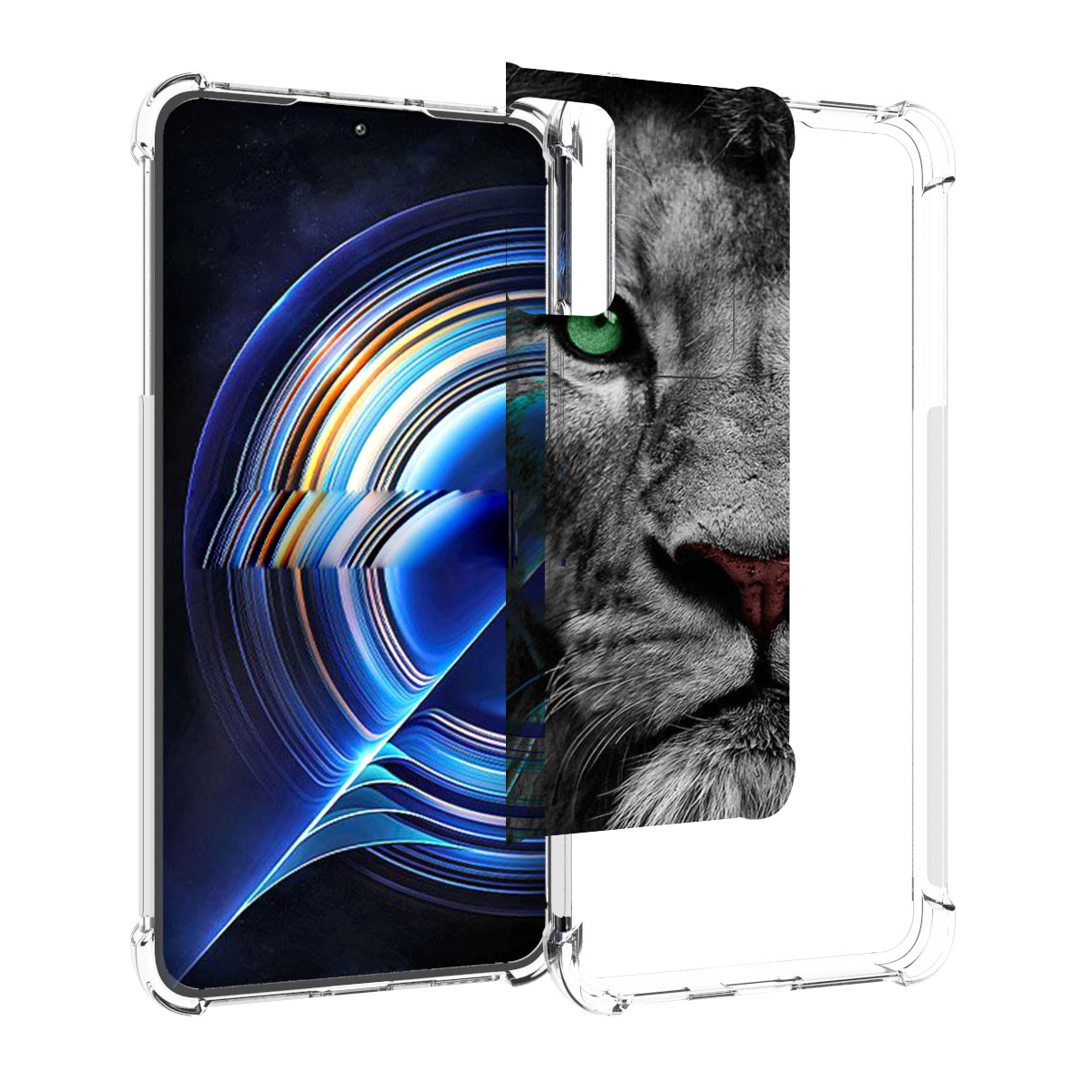 

Чехол MyPads Лев-зеленоглазый мужской для Tecno Camon 19 Neo, Прозрачный, Tocco