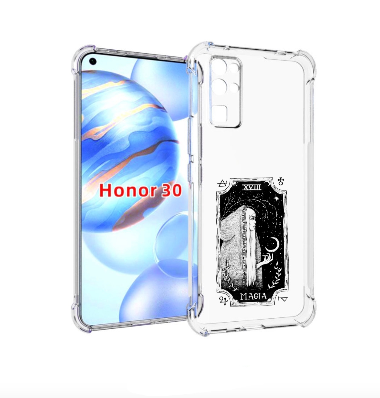 Чехол бампер MyPads лунная магия для Honor 30 (BMH-AN10) противо
