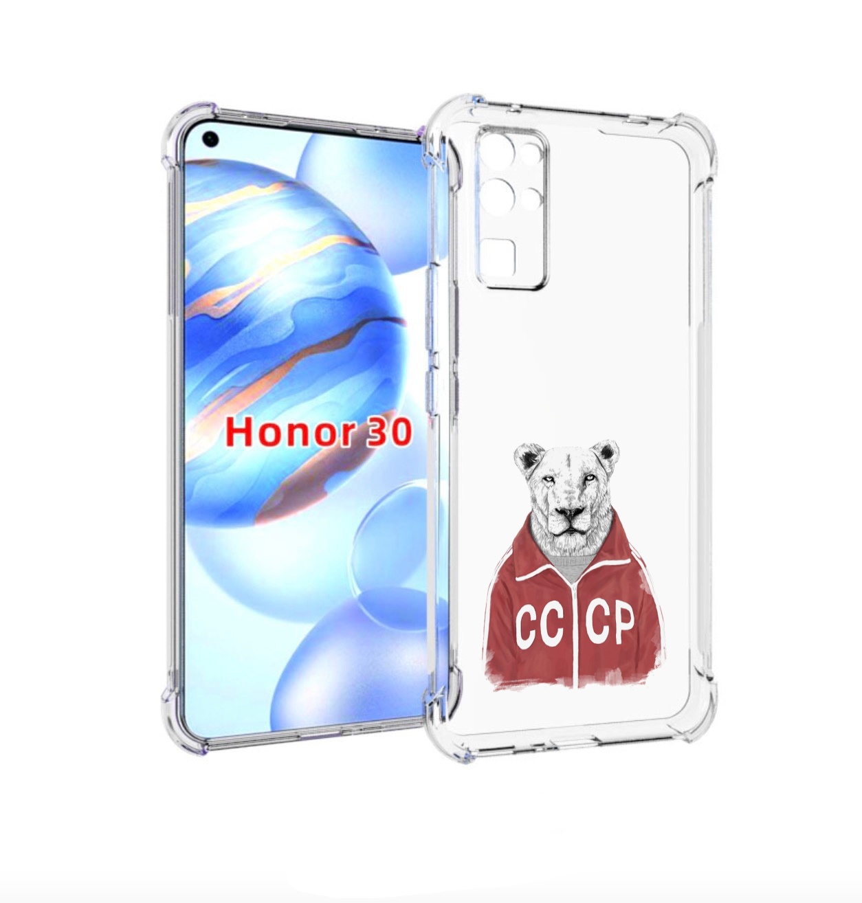 

Чехол бампер MyPads львица ссср для Honor 30 (BMH-AN10) противоу, Прозрачный, Tocco