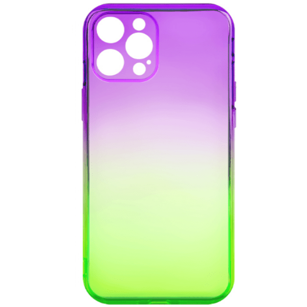 фото Чехол для iphone 12 pro rainbow, фиолетовый-зеленый nobrand