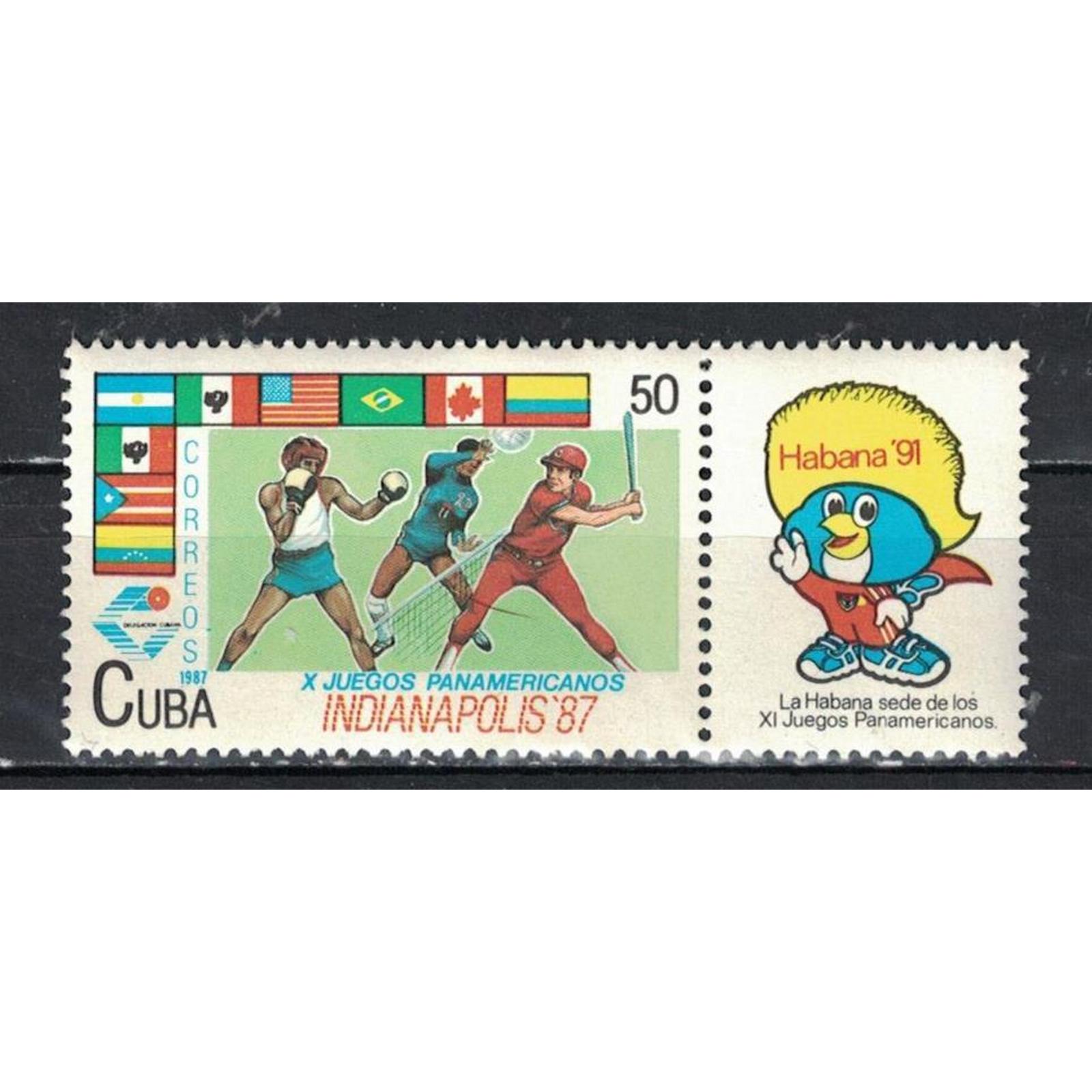

Почтовые марки Куба 10-е Панамериканские игры, Индианаполис Спорт, Бейсбол, Бокс