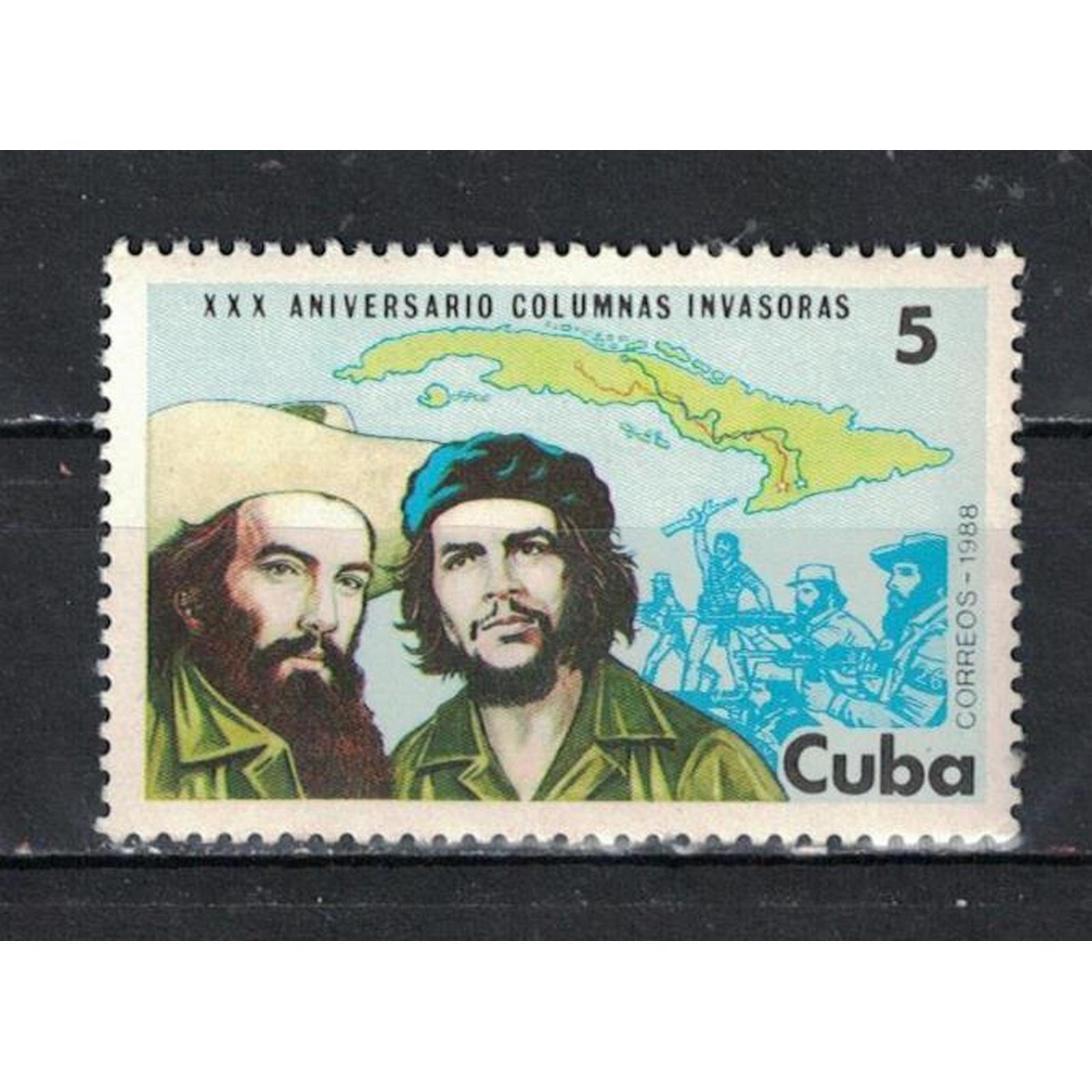 

Почтовые марки Куба 30 лет колоннам вторжения повстанцев Эрнесто Чегевара