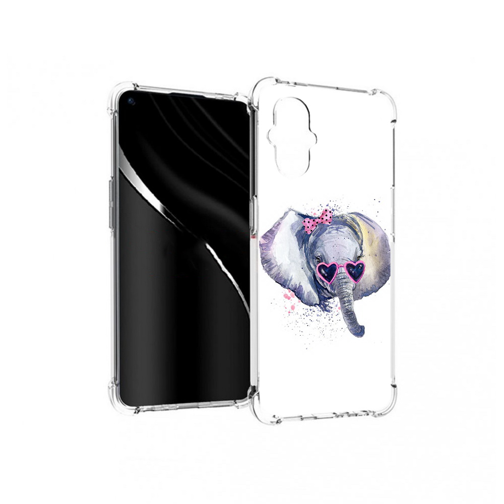 

Чехол MyPads Tocco для OnePlus Nord N20 5G слоник в очках (PT227047.135.608), Прозрачный, Tocco