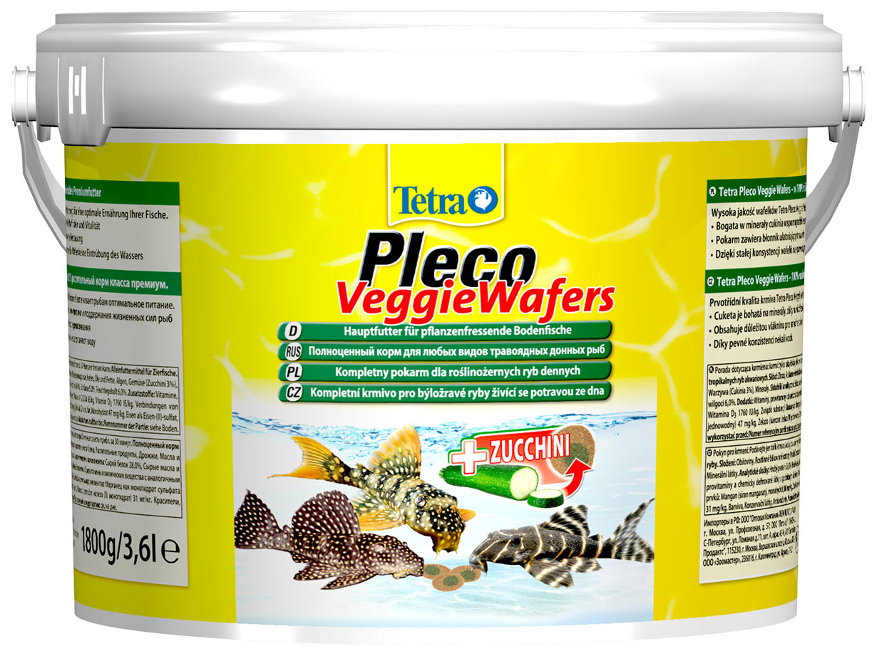 

Корм для аквариумных рыбок Tetra Pleco Veggie Wafers чипсы, 3,6 л
