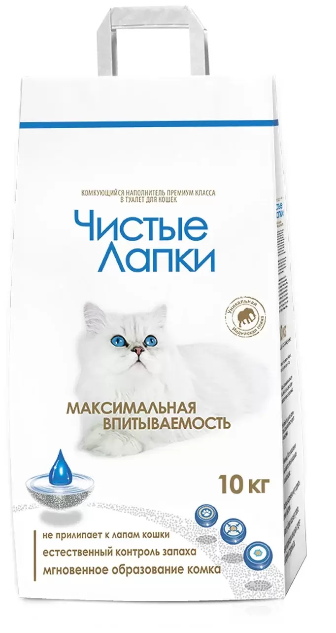

Наполнитель для туалета кошек Чистые Лапки Комфорт комкующийся, 2 шт по 10 кг