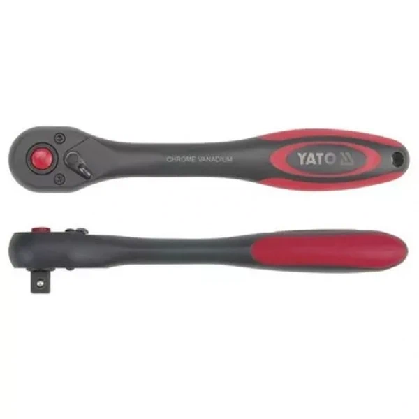 

YATO YT-0291 Трещотка с пластмассовой ручкой 72 зуба, 3 8 inch, 202 мм, держатель для подв